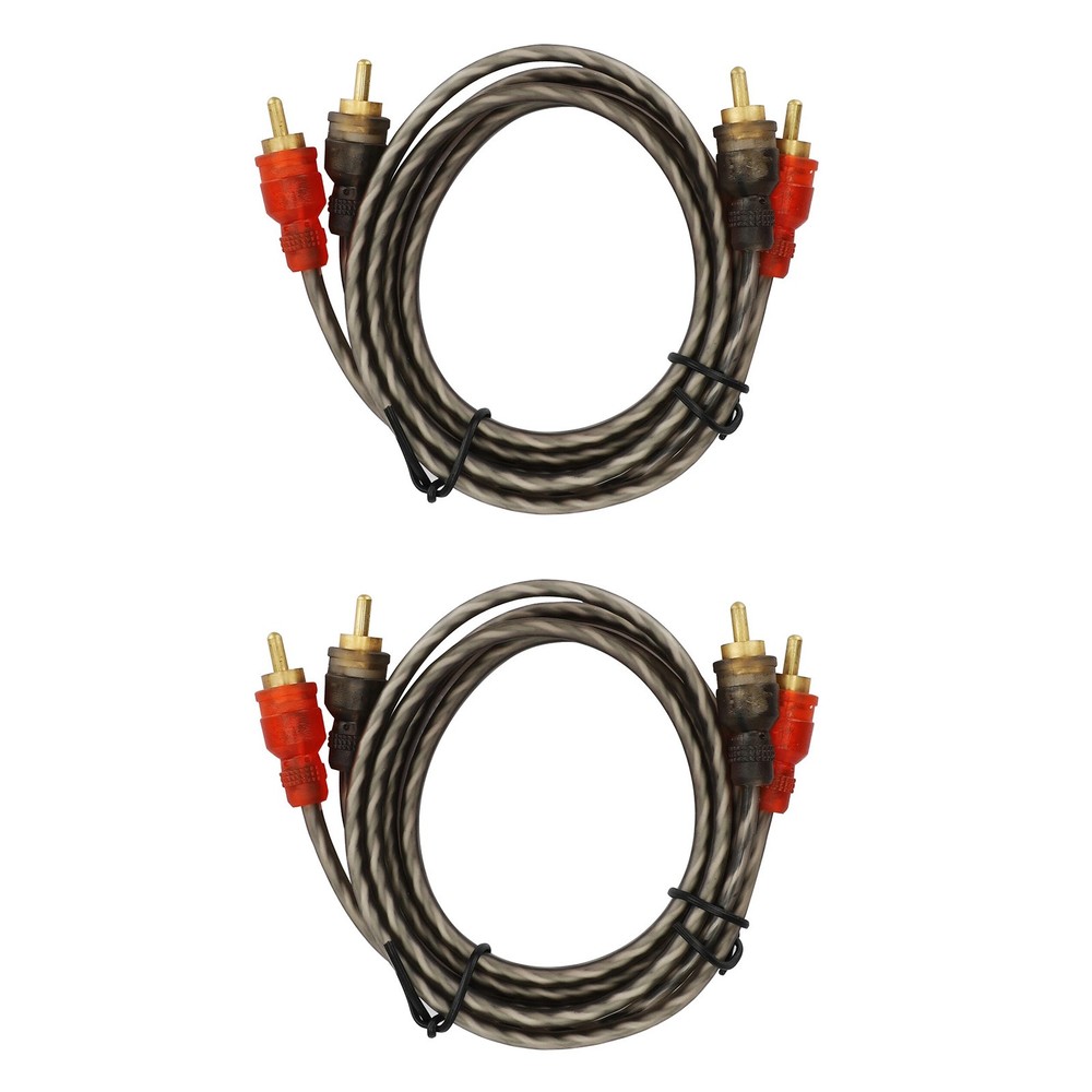 High Quality 2PCS RCA Cables 2 Channel Twisted 4Ft Shielded Interconnect New
