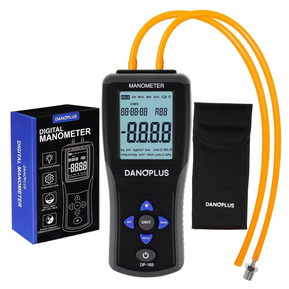 Manometer Digital Manometer Gas Pressure Tester Professional 12 Selectable Un...