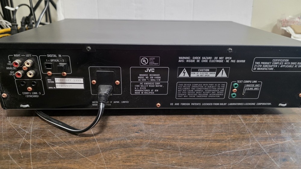 JVC XM-448BK MiniDisc Recorder/Player