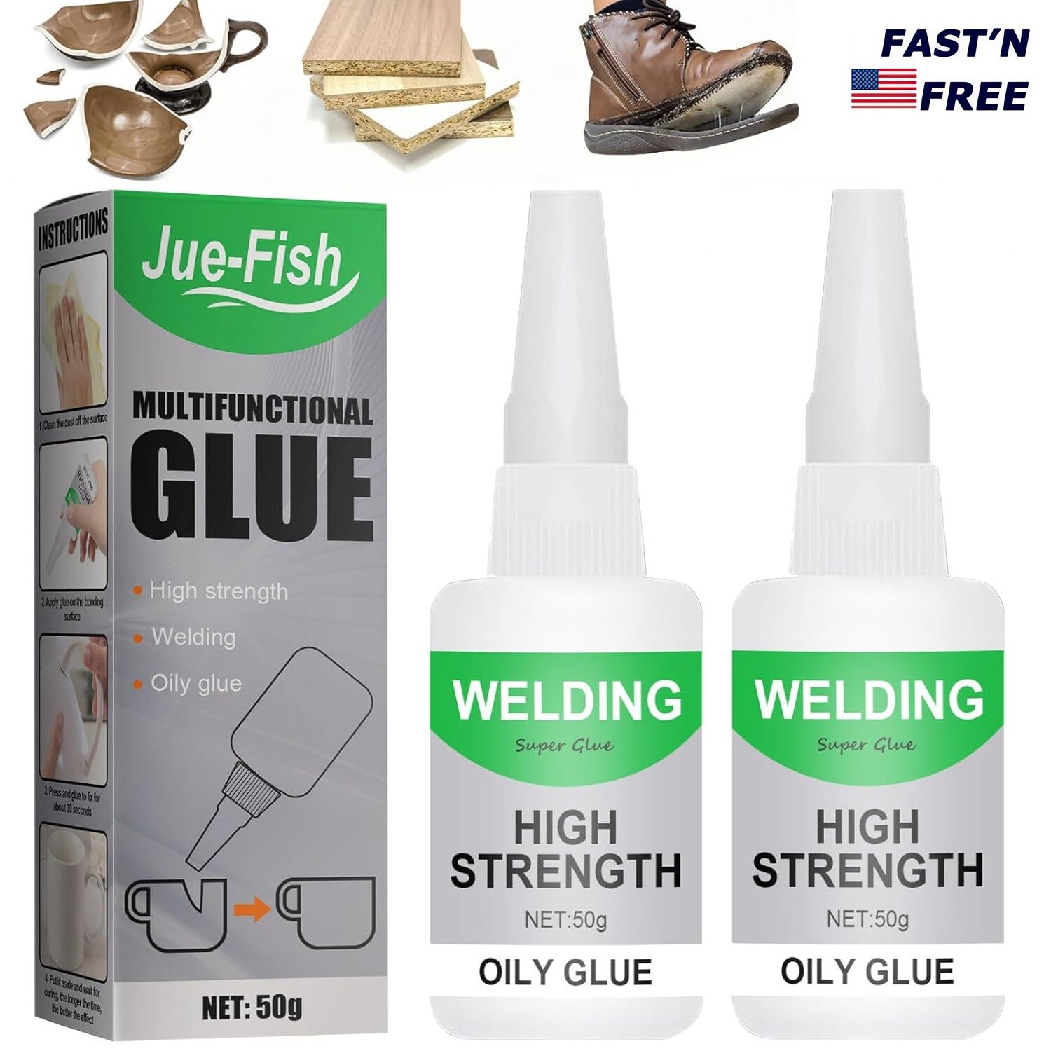 2× Multifunctional Welding High-Strength Oily Glue-Uniglue Universal Super Glue