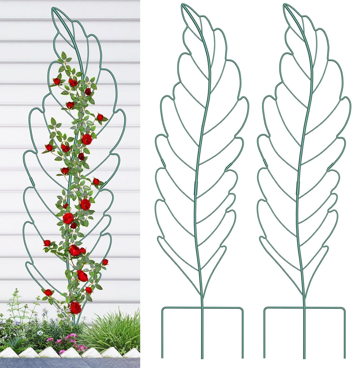 SLSY 3 Pack Metal Garden Trellis Plant Support Trellis Leaf Trellis for Climbing