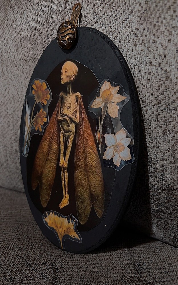 Fairy Skeleton Oddity Plaque Wall Decor Weird OOAK