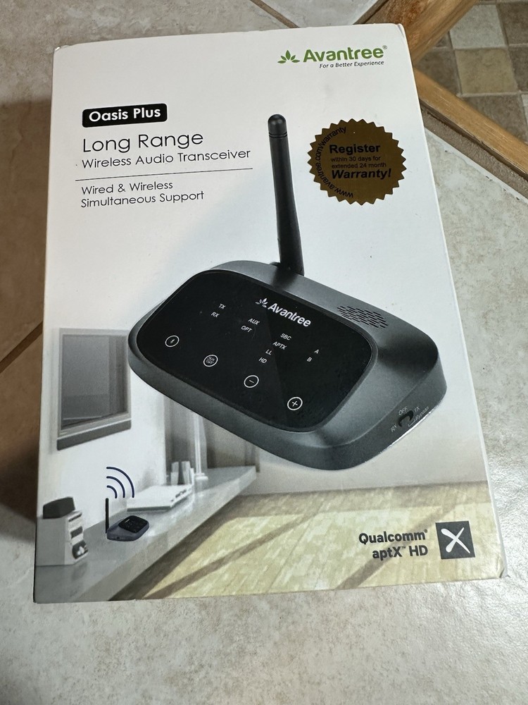 Avantree Oasis Plus Bluetooth Transmitter Receiver - BTTC-500P-GRY