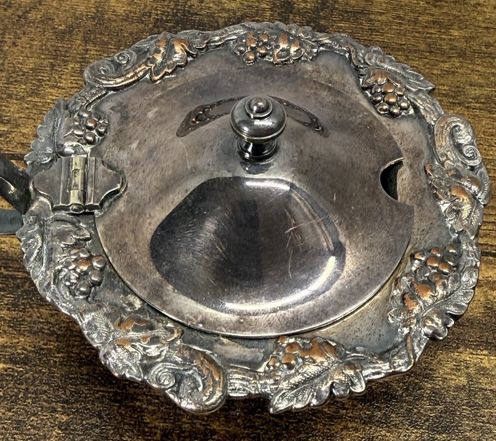 Sheffield Reproduction Silver Plated Cobalt Blue Insert Salt Cellar