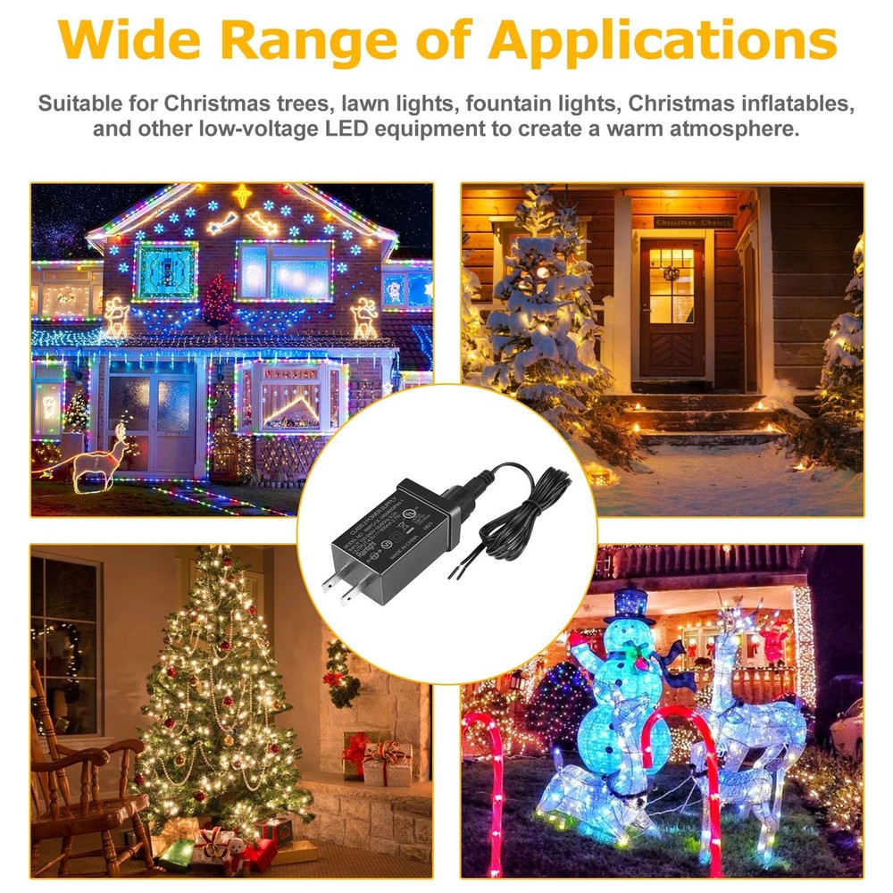 4.5V 0.6A LED Class 2 Power Adapter, 2.7W Transformer Replacement Black