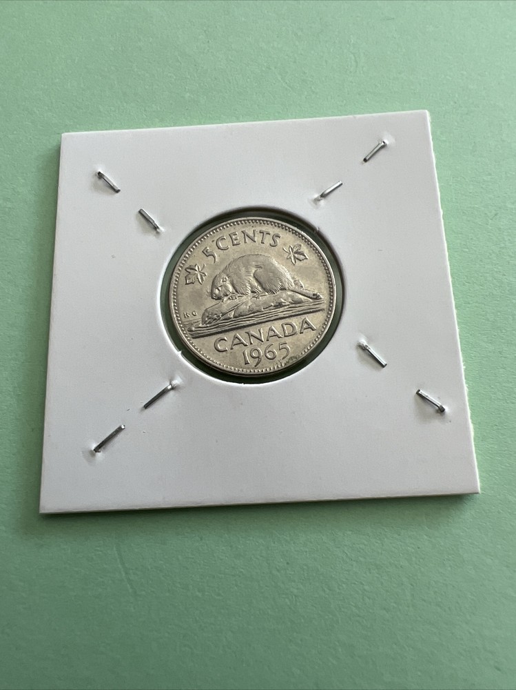 1965 Canada 5 Cents coin circulate.