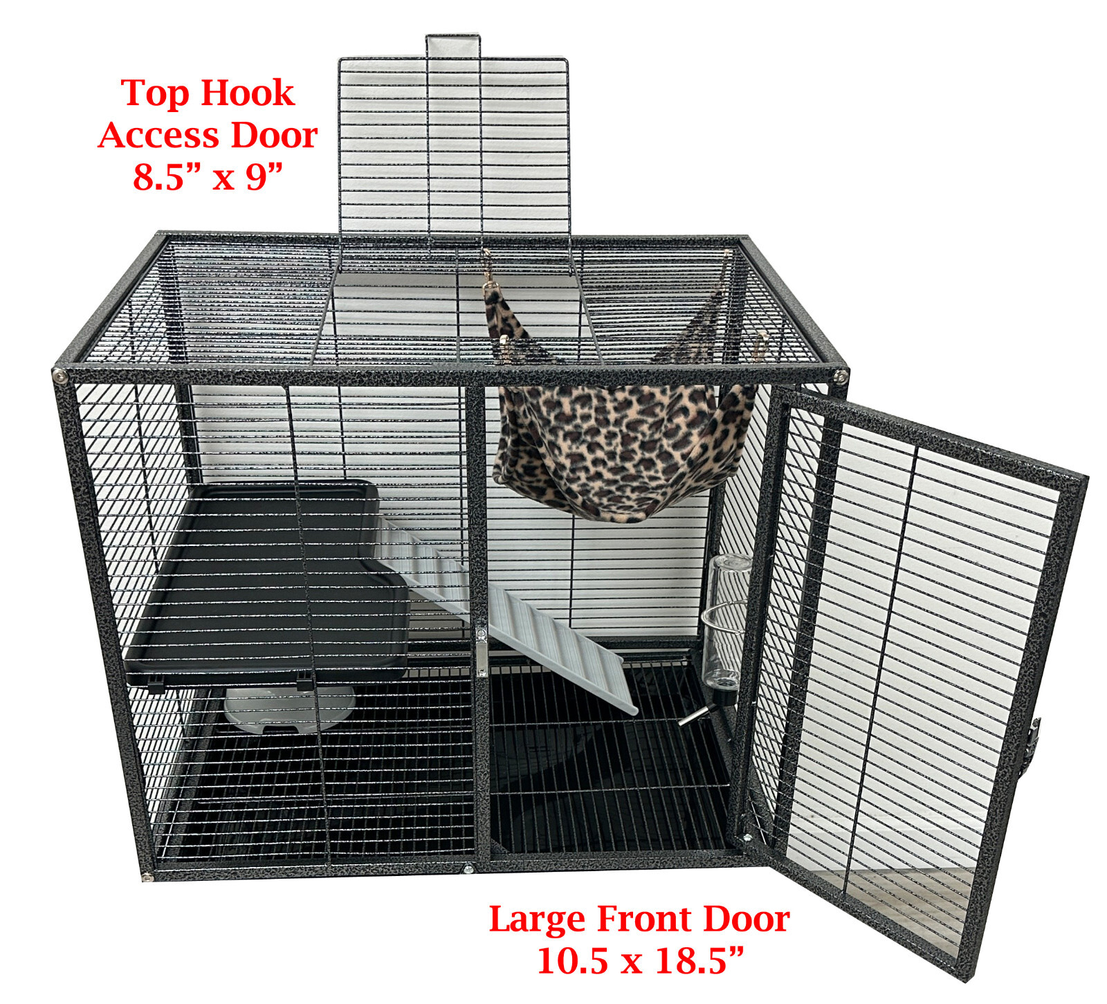 LARGE 2-Tiers Ferret Guinea Pig Chinchilla Rabbit Mice Hammock 1/2-inch Bar Cage