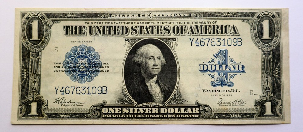 1923 $1 SILVER CERTIFICATE US LARGE NOTE HORSE BLANKET