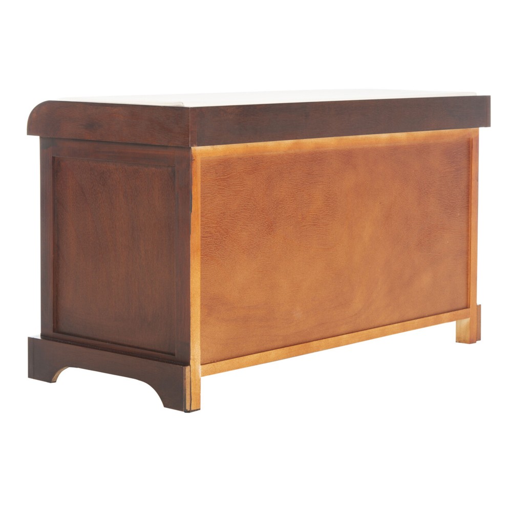 SAFAVIEH Freddy Wicker Storage Bench | Cherry |