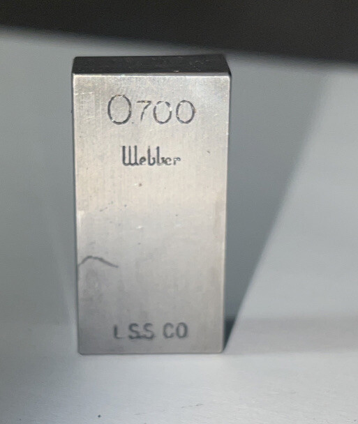 .700 Starrett-Webber Gage Block Used