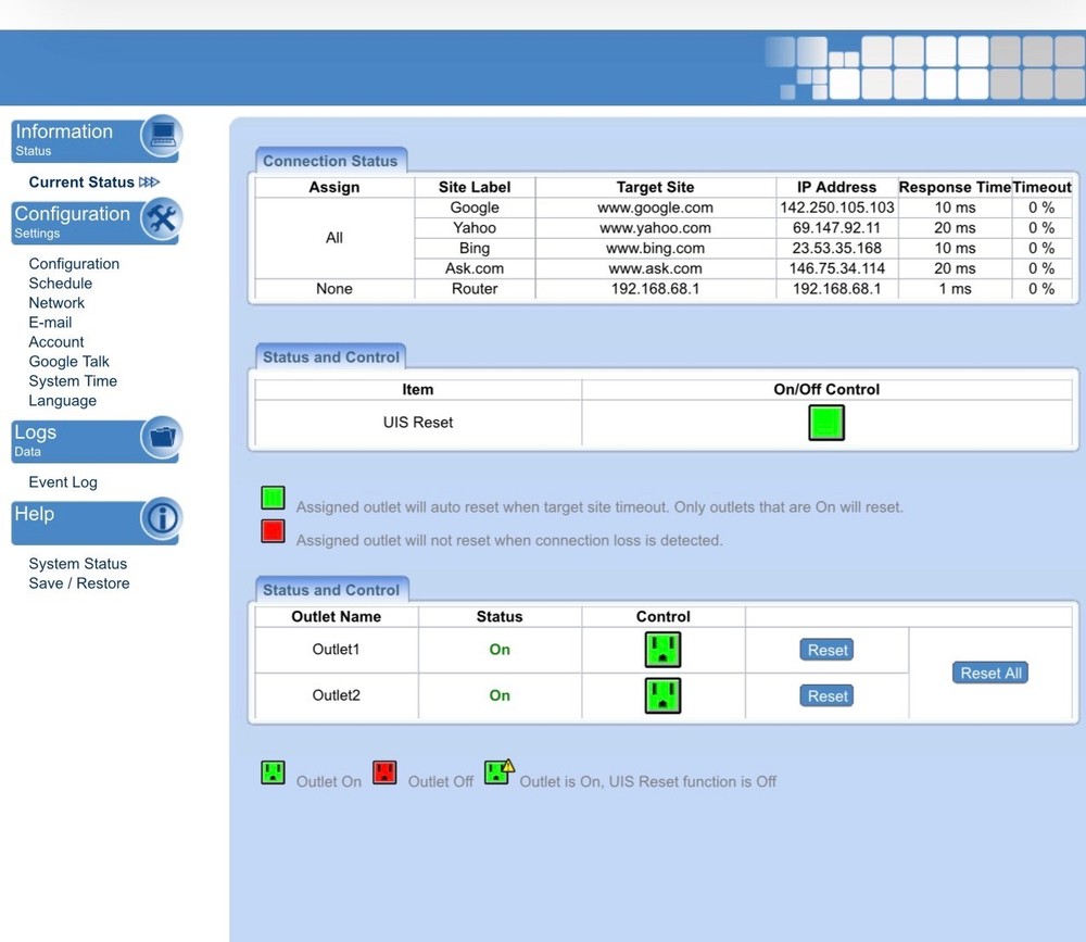 MSNSwitch MS520 Internet Enabled IP Remote Power Reboot Switch