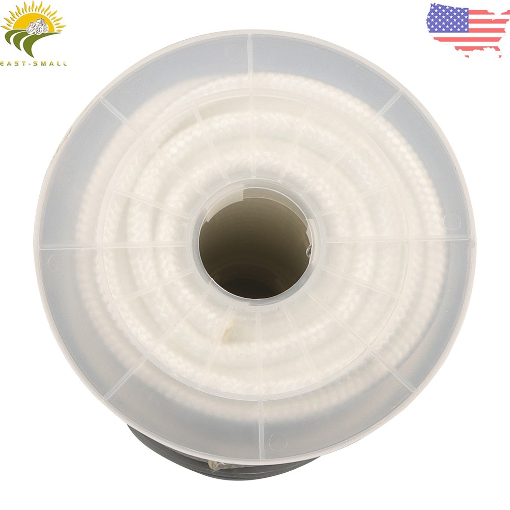 3/8" × 100' White Nylon Rope Sturdy Spool Solid Braid Rope Abrasion Resistance