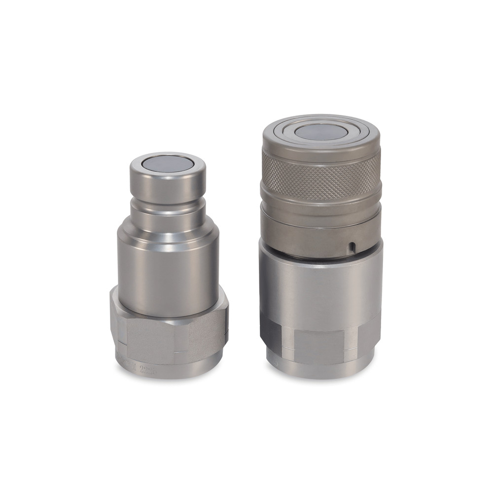 3/4″ Flat Face Hydraulic Quick Couplers Set - 1″ NPT Thread