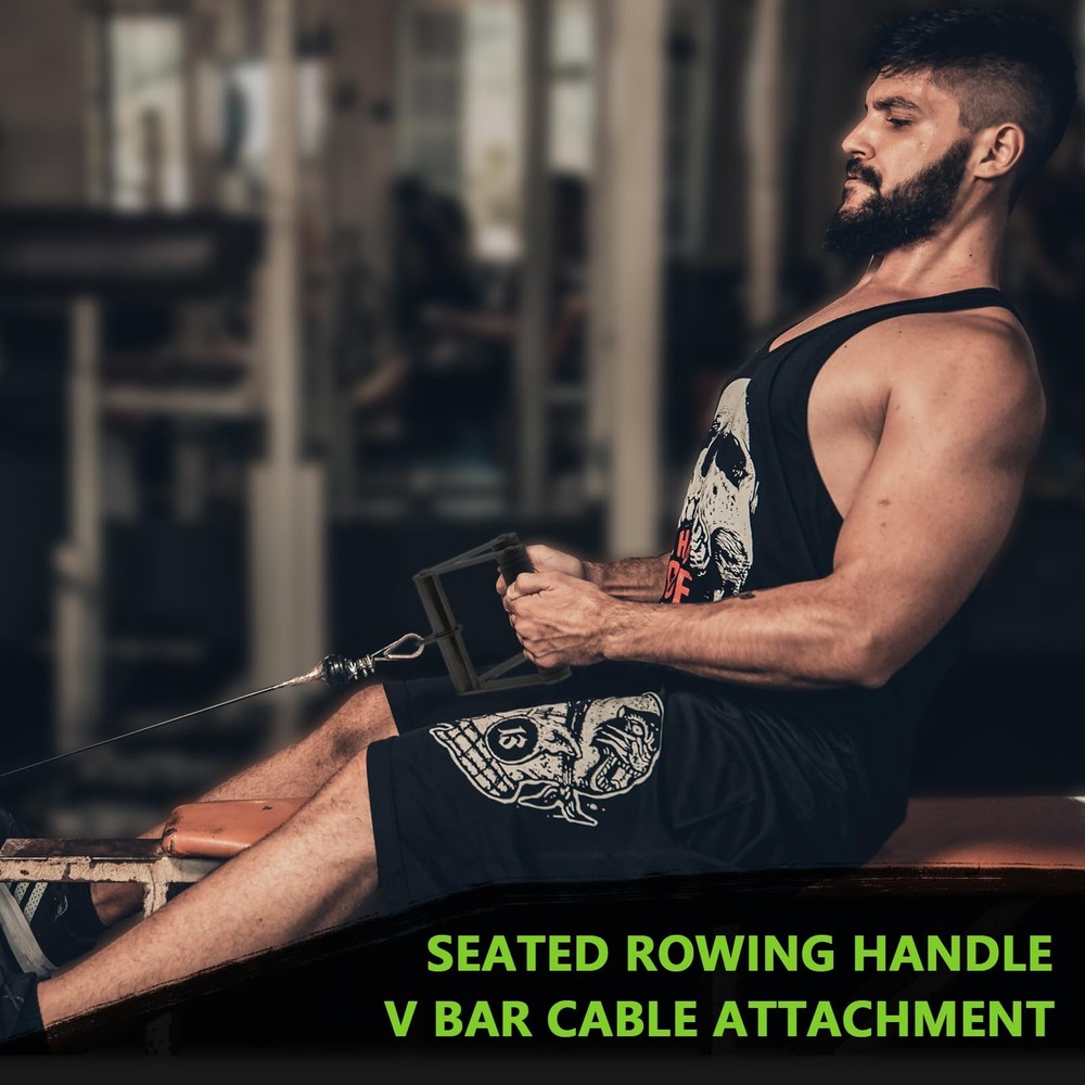 Double D Row Handle Cable Attachment V Bar Attachment LAT Pull Down Attachmen...