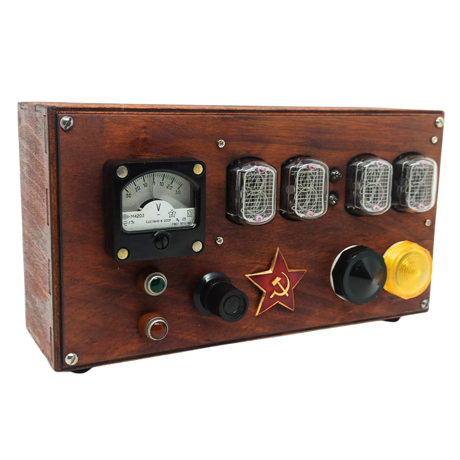 Metro 2033 Game Nixie Tube Table Clock with IN-12 Tubes Steampunk - Apocalypse