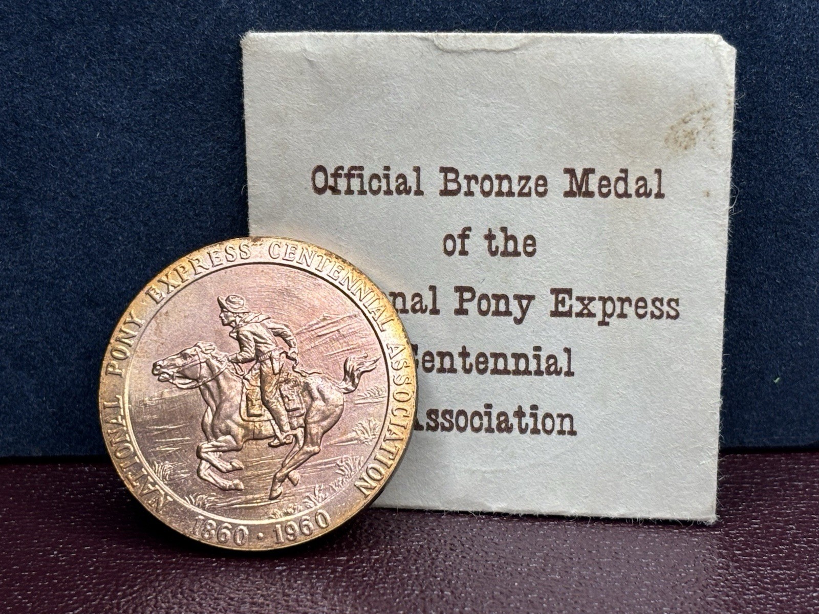 1960 So-Called Dollar - Pony Express Centennial Medal HK-583 RD Rich Toning