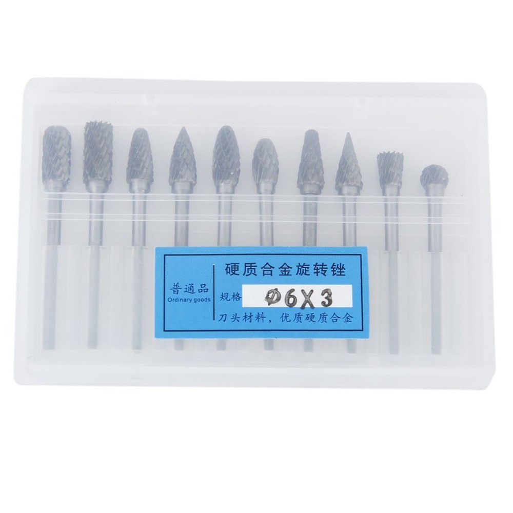 10pcs carbide burr die bits deburring tools