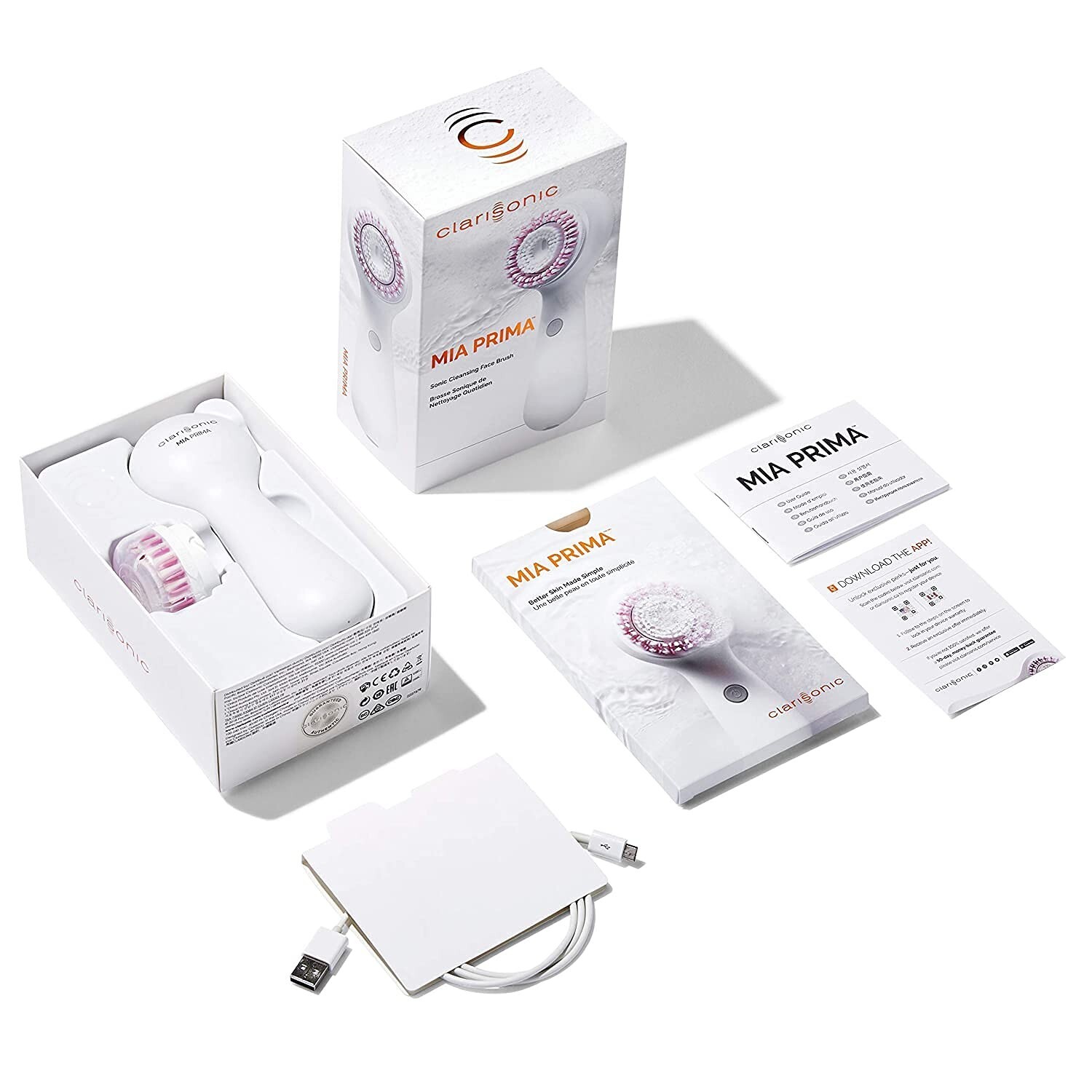 Clarisonic Mia Prima Sonic Cleansing Face Brush White, NIB