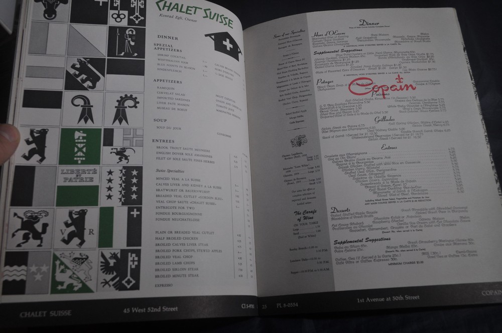 1962 *FIRST* Menu Manhattan Magazine *MAXIMS*