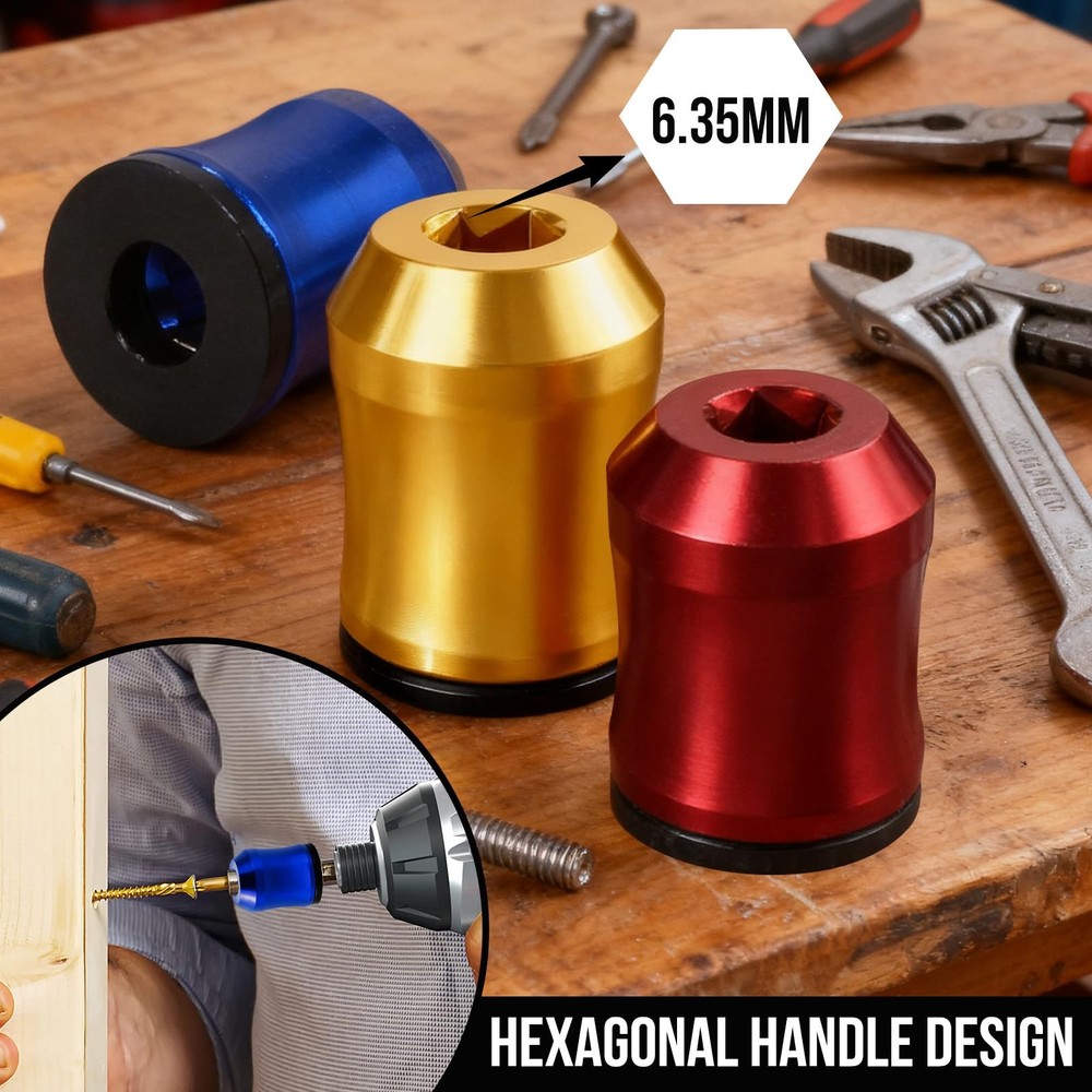 3Pcs Screwdriver Head Magnetic Ring, Screw Ring Set Removable Household Tool ...
