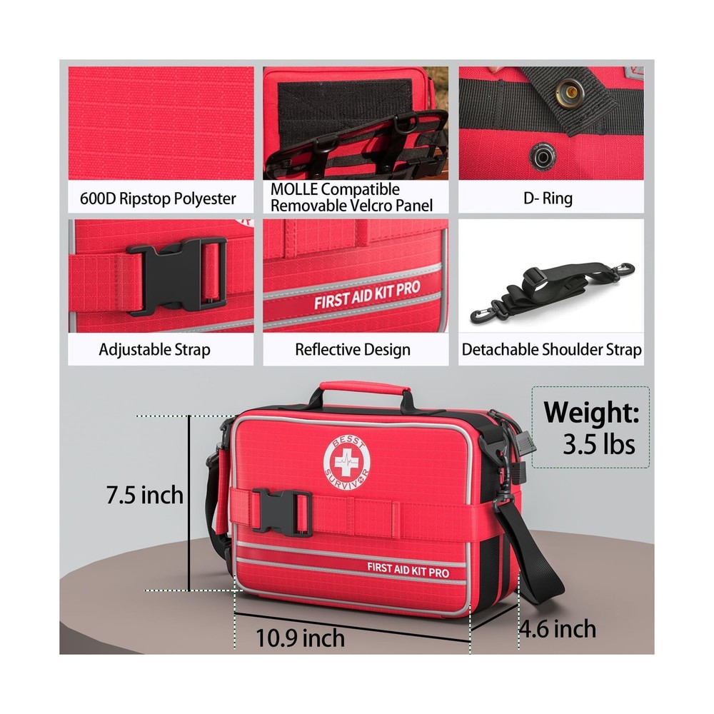 Comprehensive First Aid Kits- Advanced Trauma Kits with Labeled Com... Fast Ship