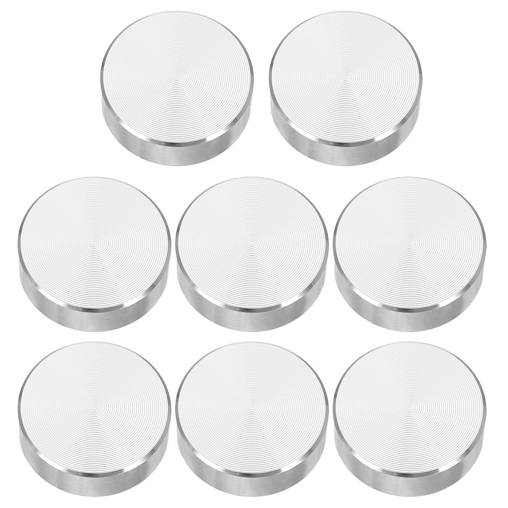 8pcs M6 Thread 20mm Diameter Round Shape Aluminum Disc Hardware, Silver