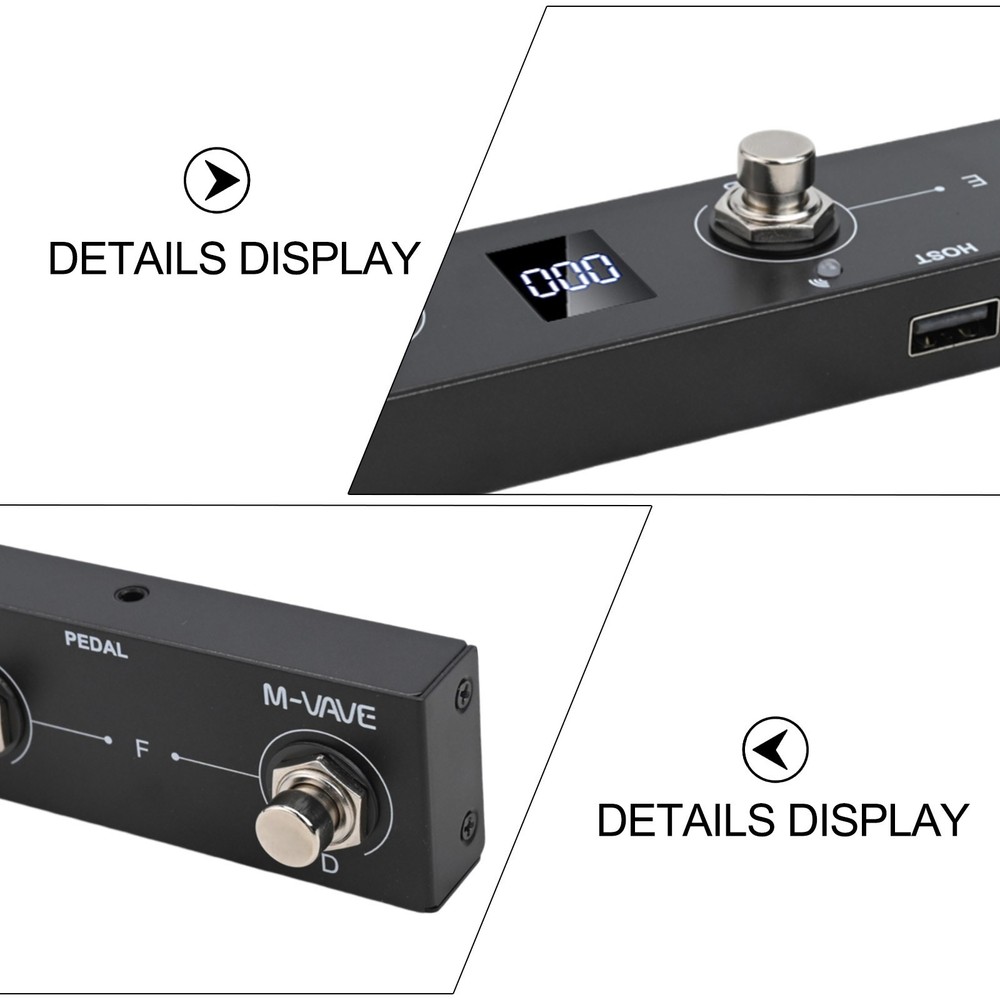 For M-VAVE Chocolate Plus For MIDI Footswitch Controller Rechargeable 4Buttons