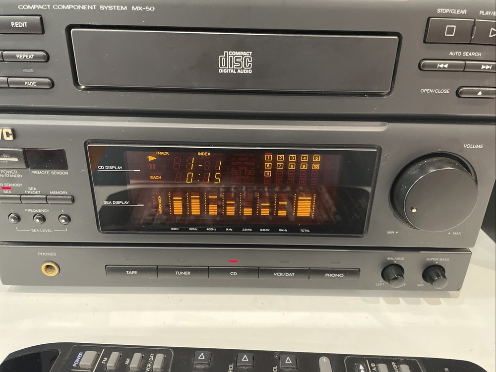 JVC MX-50 Compact Audio Component System CD/Tuner/Dual Cassette