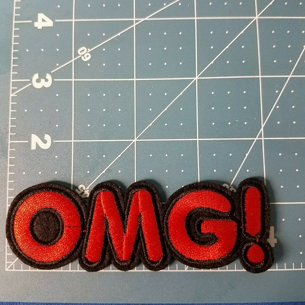 OMG! embroidered Patch 4 inches tall