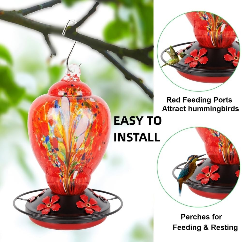 2 Pack Hummingbird Feeder Base Replacement Part Accessories Set - Black