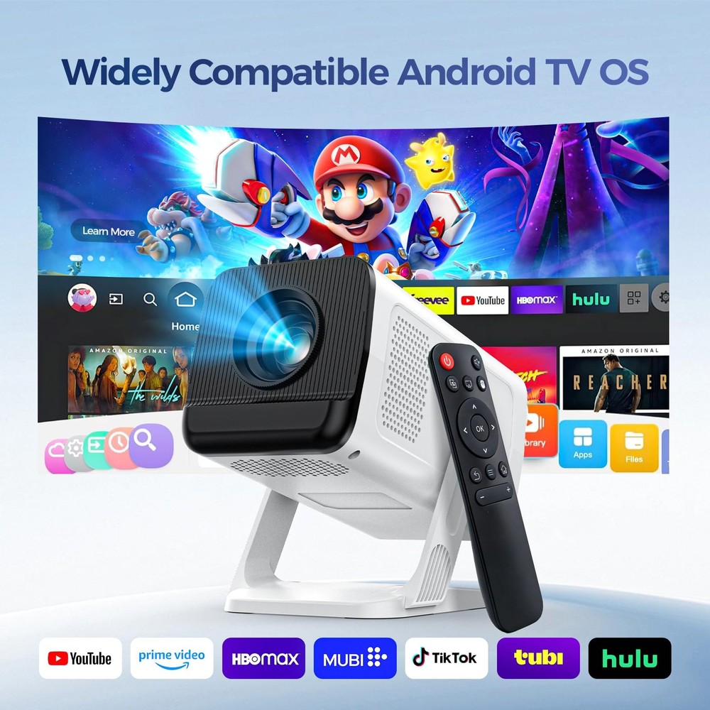 [Built-in Apps & 2026 Upgraded] Mini Projector with WiFi and Bluetooth,Native...