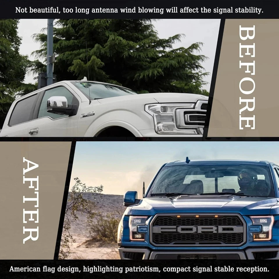 Antena de bala para camioneta auto carro Con adaptador Universal Radio Car SUV