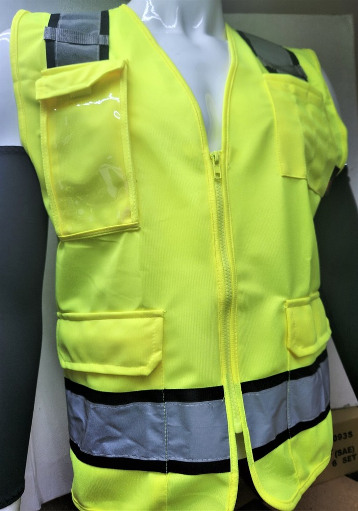 FX HIGH VISIBILITY Surveyor Two Tone Yellow Safety Vest Solid front & back