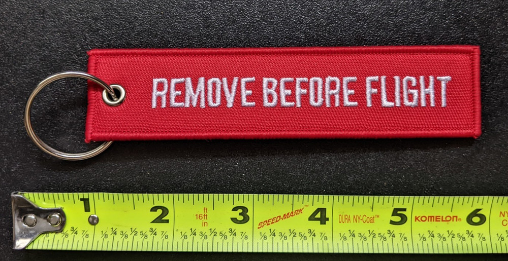 NEW KEY RING LANYARD "REMOVE BEFORE FLIGHT" NOVELTY PILOT RED FLAG
