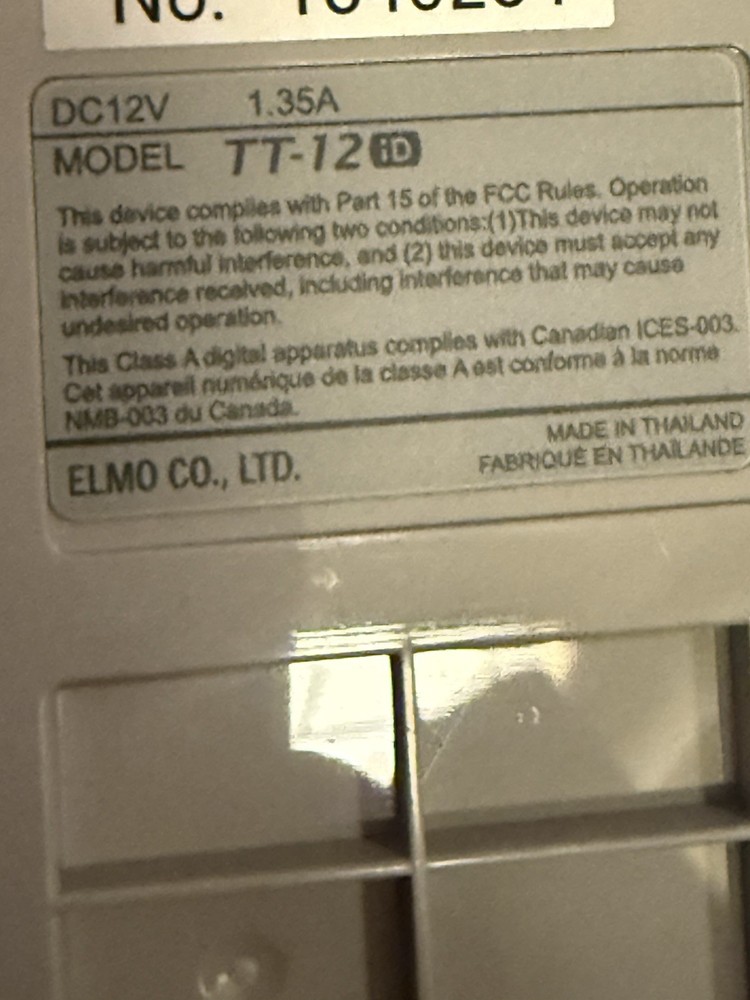 Elmo TT-12iD Interactive Document Camera White - Visual Presenter