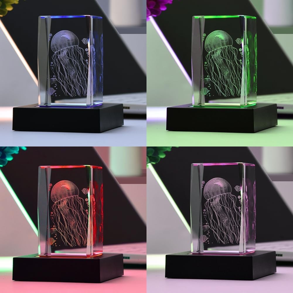 LED Light Base Display Stand 3D Crystal Lighted Base Square Stand Plate Pedestal