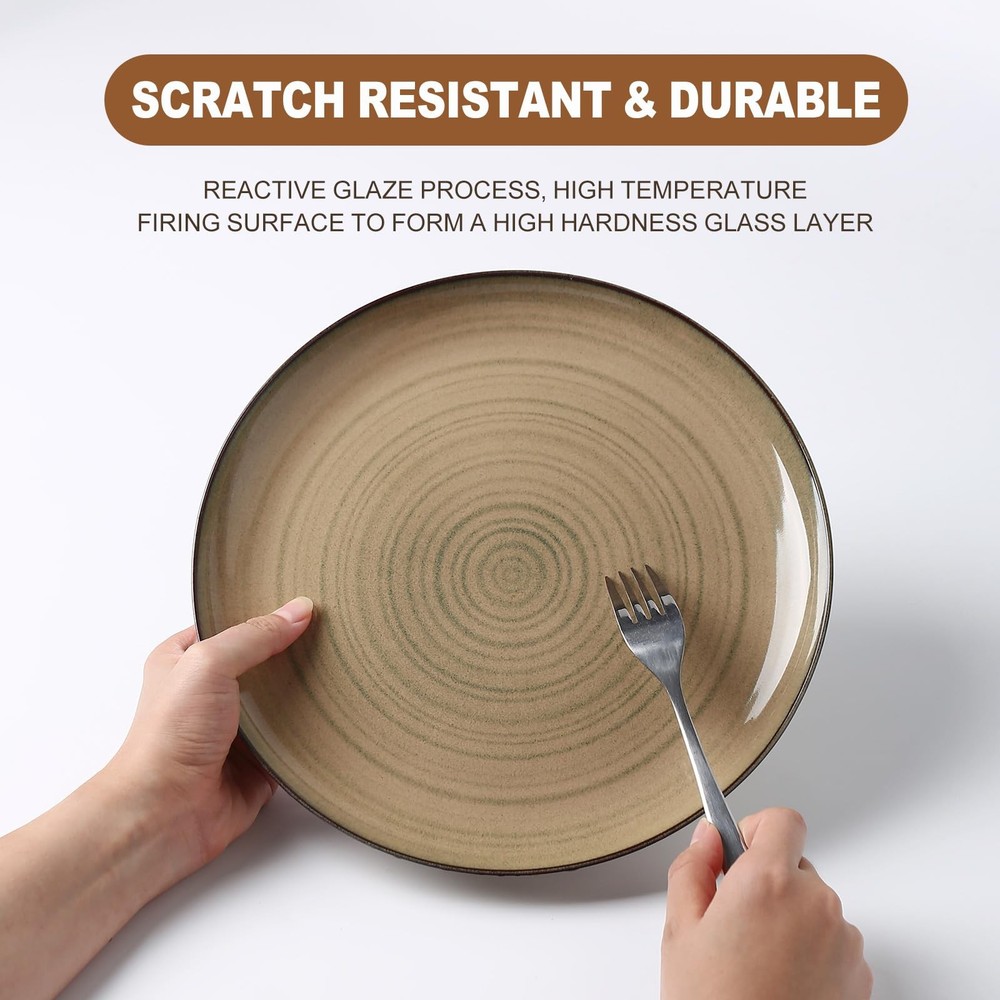 Ceramic Dinnerware 12 Pieces Dinnerware Sets Cereal Bowls Reactive Glaze