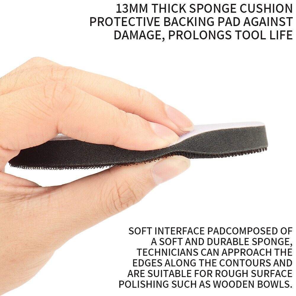 2Pcs 5 Inch 8Hole Soft Interface Pad Hook Loop Sponge Cushion Buffer Backing Pad