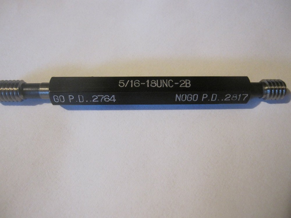 Interstate 5/16" 18 UNC-2B double end Go NOGO Plug Gauge