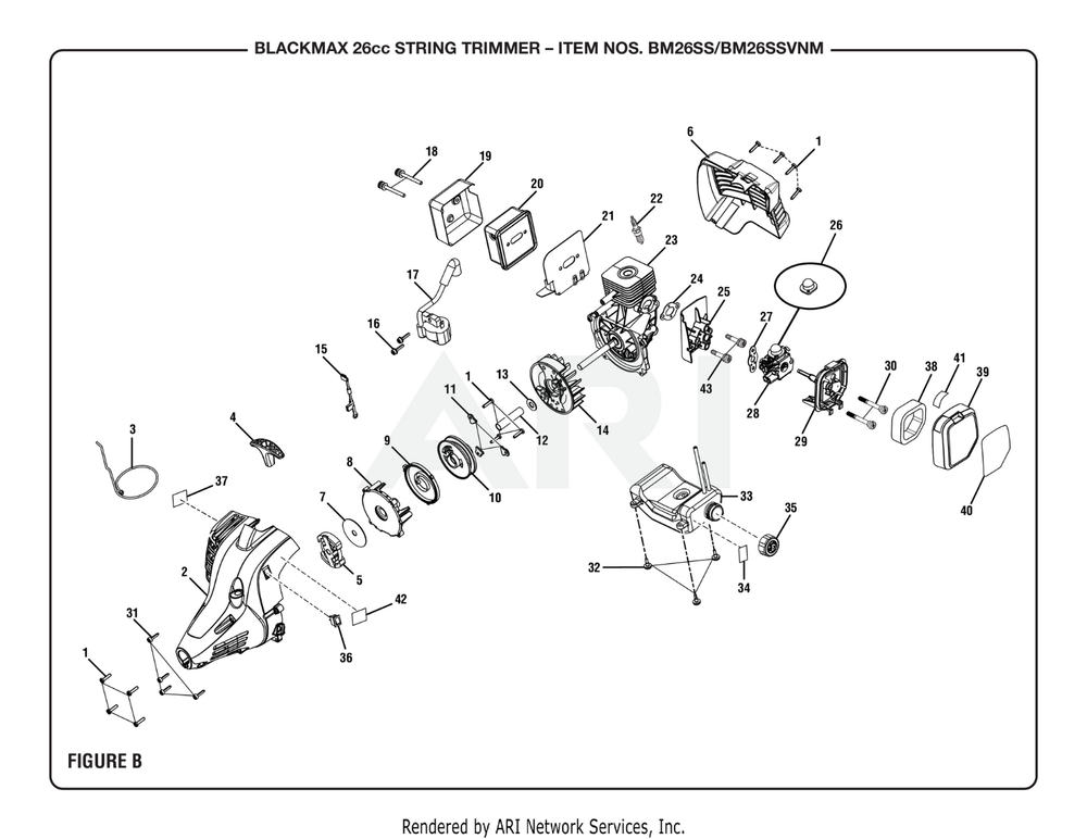 Genuine BLACK MAX 26cc ENGINE fits Models in description