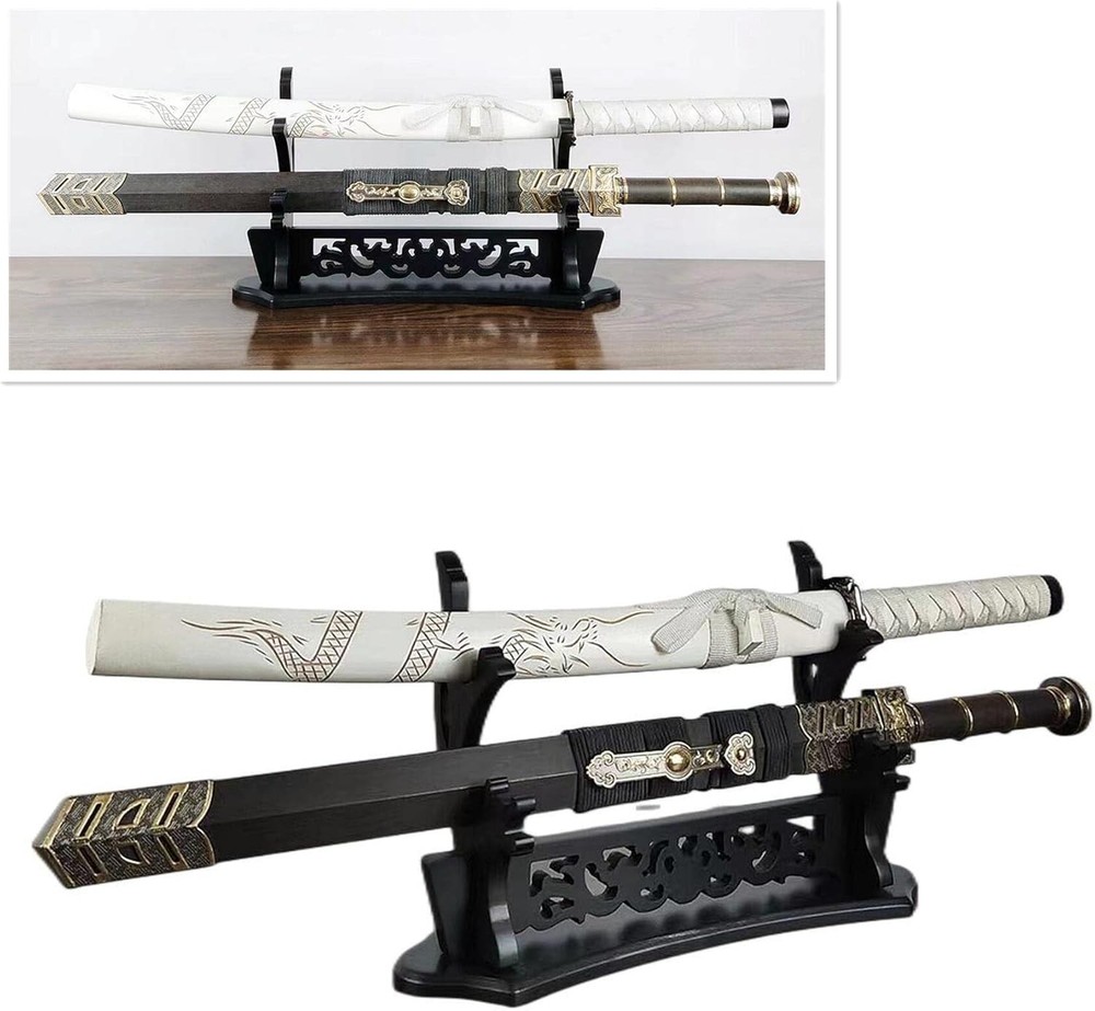 Sword Stand Hollow Pattern Rack, Katana Wands Display Black