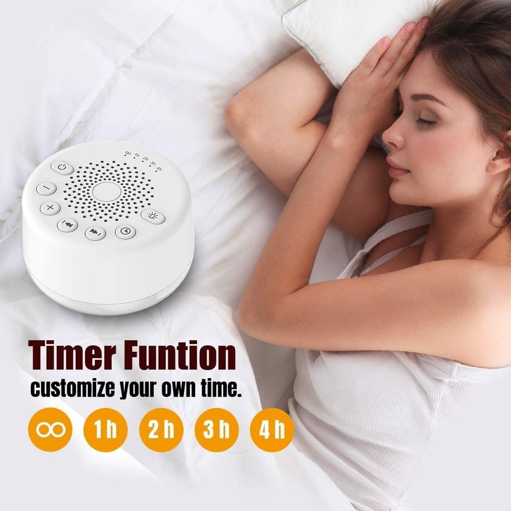 White Noise Machine 25 Sounds Night Lights Memory Timer Relaxation