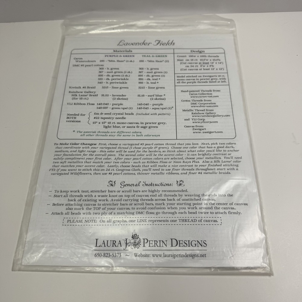 Laura J Perin Designs Lavender Fields Impressionists Counted Needlepoint IC030