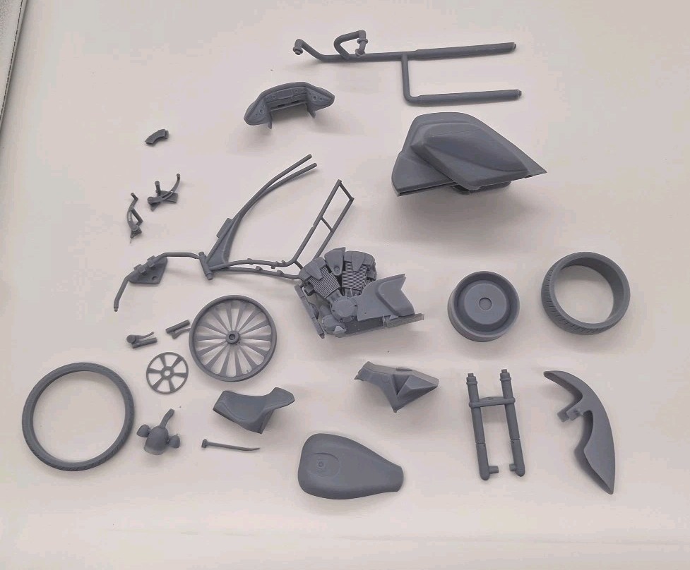 ABS Like Resin 3D Printed 1/8 Scale Honda Bagger Model Kit