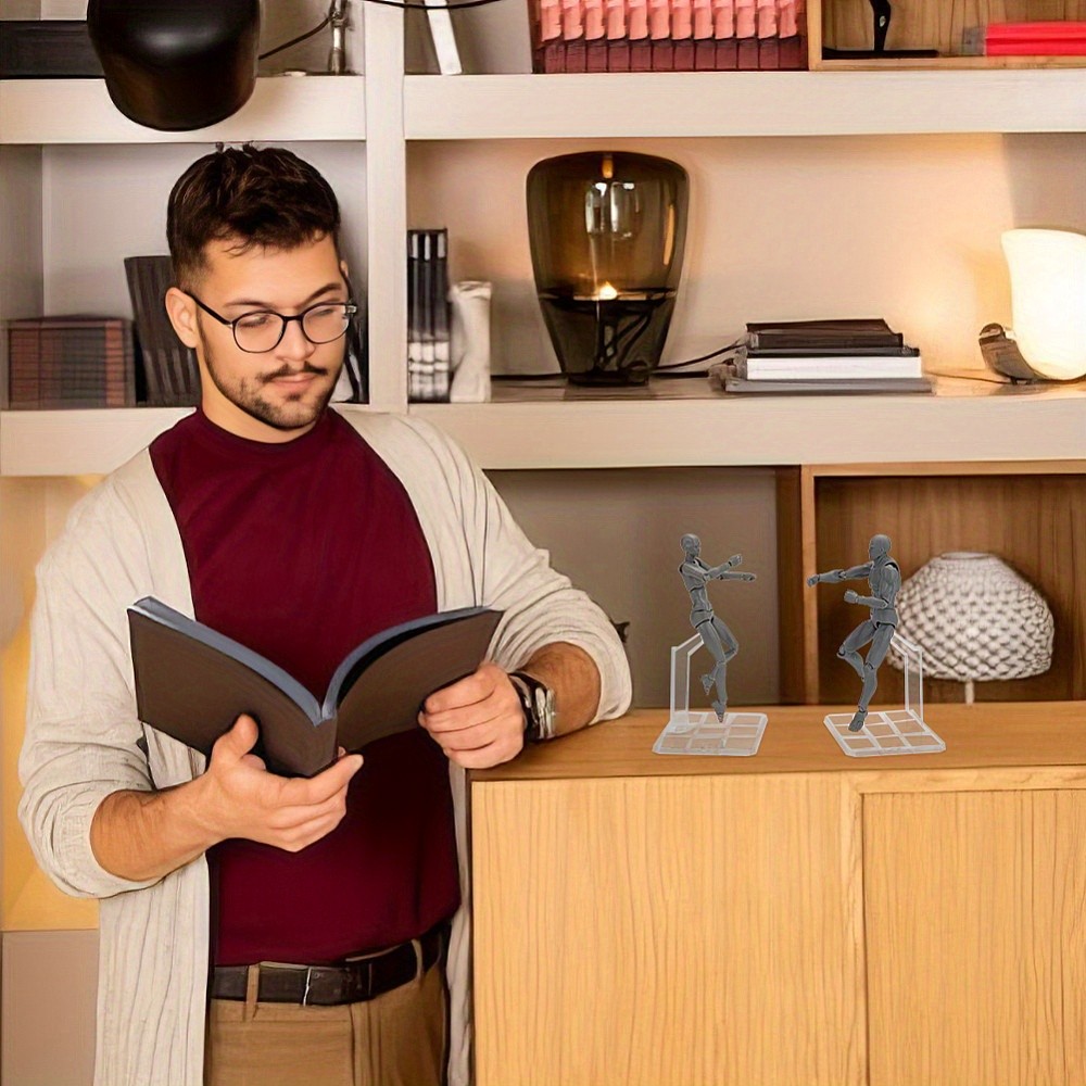 6sets Rectangle Plastic Stands Action Figures Display Holder for Connecting =