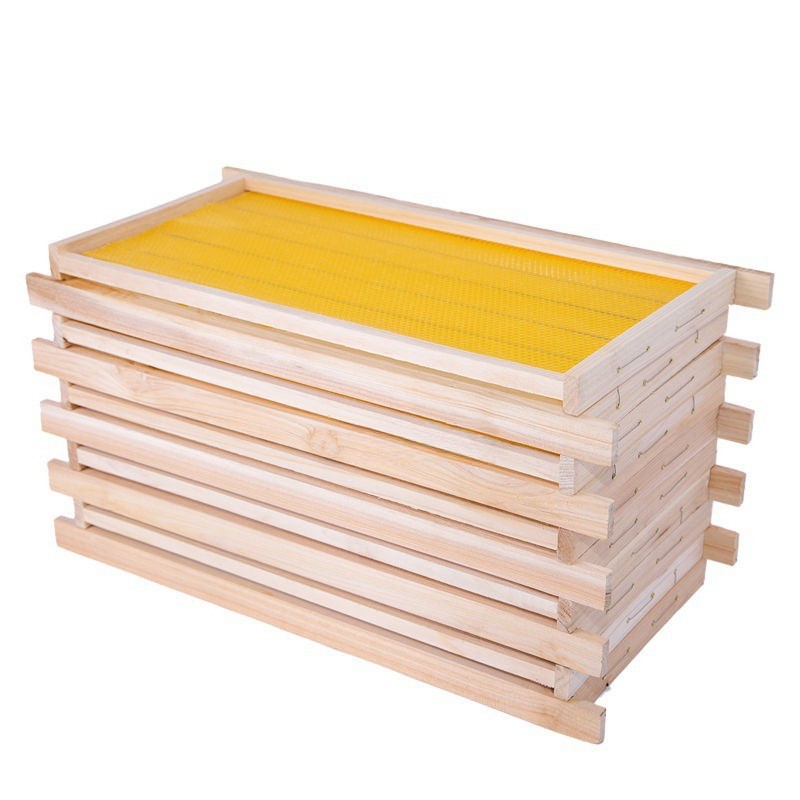 20 Assembled Beehive Frames, Coated Beeswax Foundations For Beekeeping