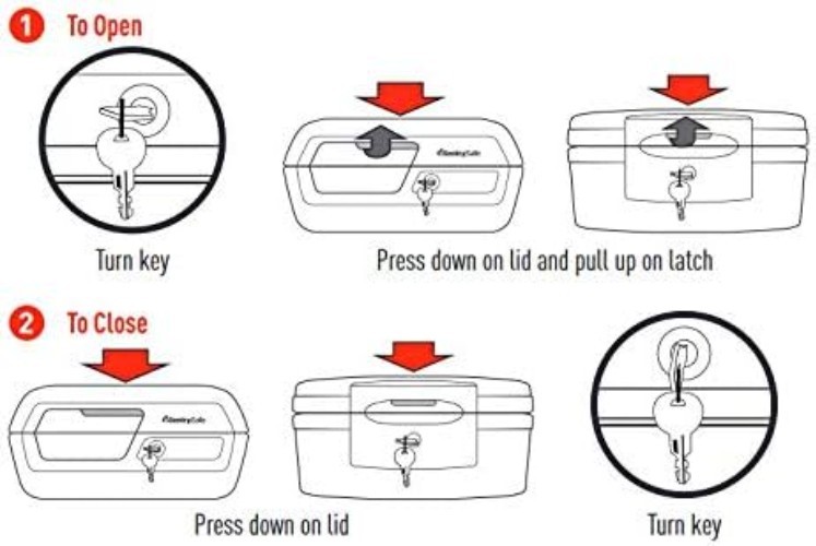 Fireproof and Waterproof Document Safe with Key Lock, Lock Box for Cash, Pass...