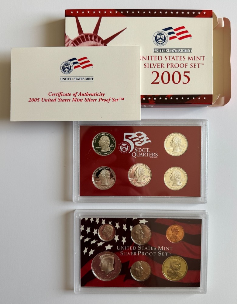 US Mint Silver Proof Set Complete Run 2002-2008 (7 Sets) OGP COA 90% Silver