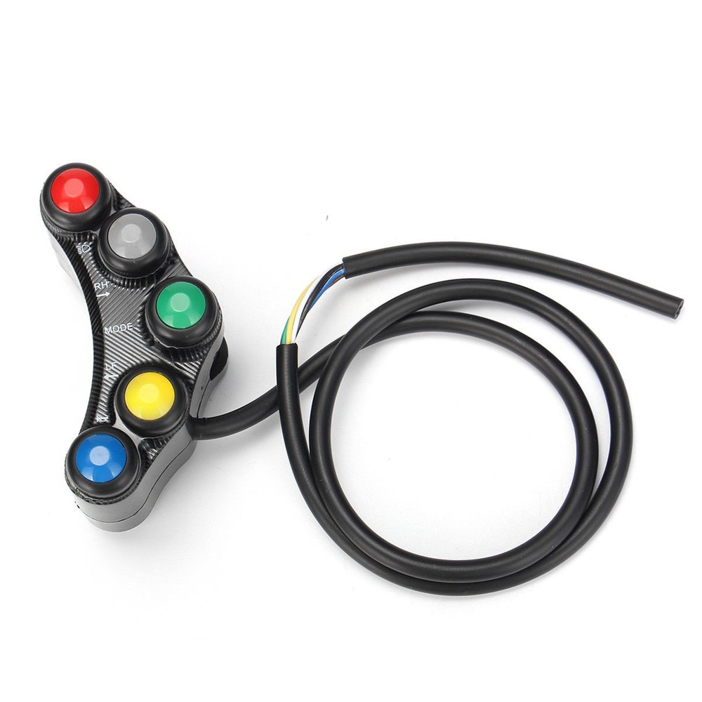 New Universal Motorcycle Race Bike Handlebar Switches Assembly 7 Button Array