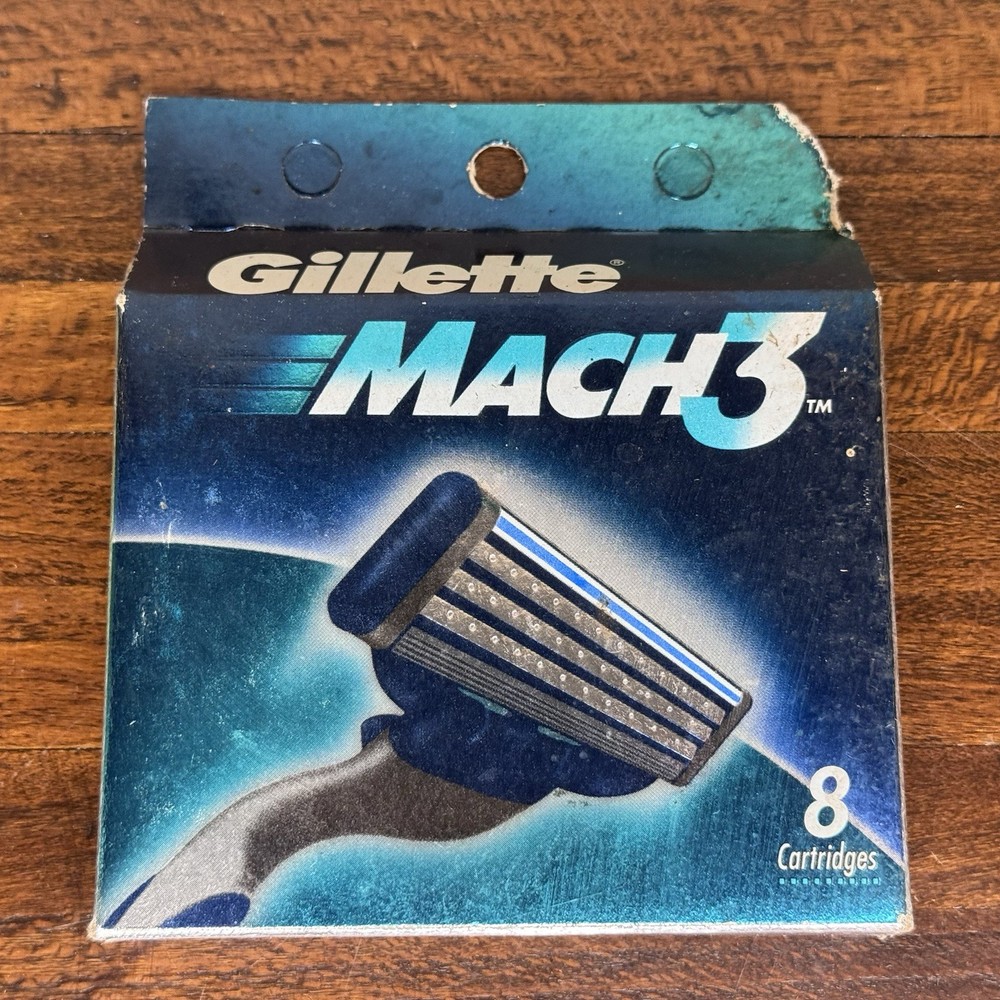 Vtg 1998 Gillette Mach 3 - 8 Cartridges Razor Blade Refills